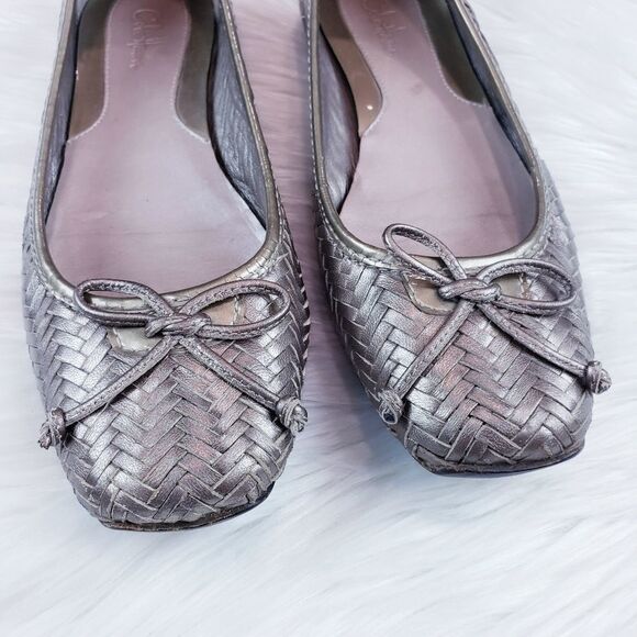 Cole Haan Silver Woven Ballet Flats - Picture 2 of 5